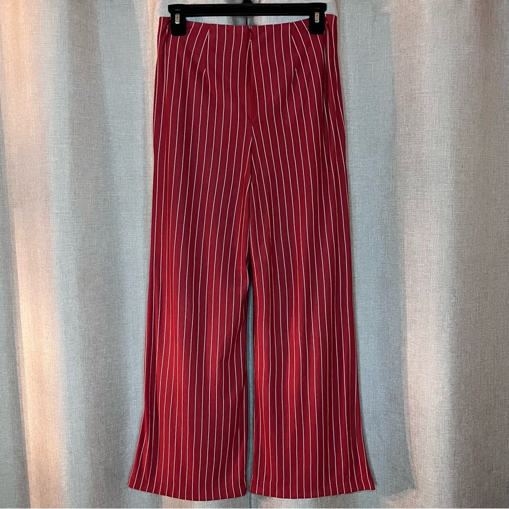 Miramar By Sirena Striped Red & White Cropped Flowy Pants Capris Women's Small - Picture 2 of 5